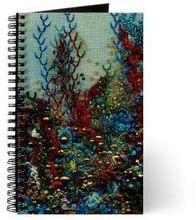 Handmade Paper Beaded Fabric Notebook