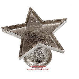 Silver Metal Star Candle Holder