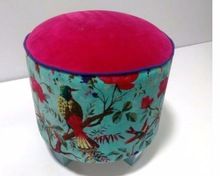 bird print upholstered ottoman