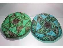 mirror embroidered round cushions