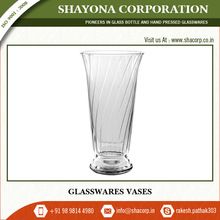Decorative Clear Crystal Glass Flower Vase