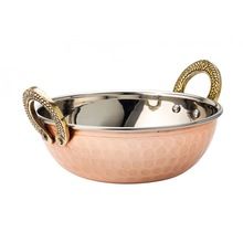 Hammered Copper kadhai with lid