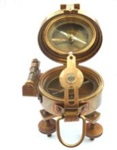 Antique collectible BRASS brunton compass