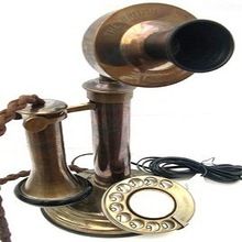 Nautical Antique Brass candlestick telephones