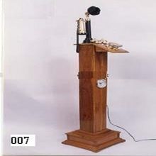 Nautical black candlestick telephone on Wooden stand