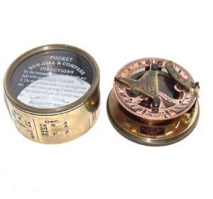 Nautical Brass Drum sundial Compass