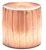 Copper finish Drum side table