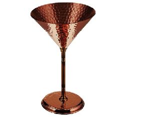 Copper Hammered Martini Glass