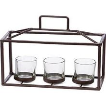 metal glass chimney tea light holder