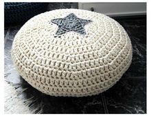 Cotton Knitted Pouf Star Design