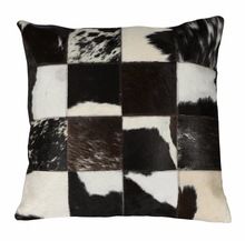 natural hair on leather cushion cover