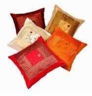 Ethnic Banarasi Jacquard Cushion Cover