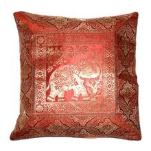 INDIAN SILK JACQUARD CUSHION COVERS MANY DESIGNS COLORS