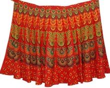 Motif Print Handmade Cotton Ladies Wrap Skirt