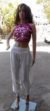 Hand embroidered cotton harem pant
