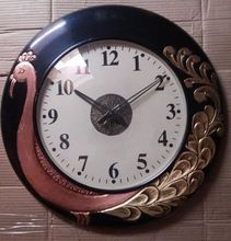 wooden base wall clock