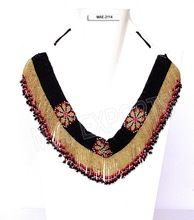 Black and golder color seed bead necklace