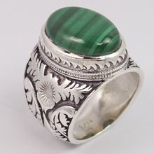 925 Sterling Silver Natural MALACHITE Ring