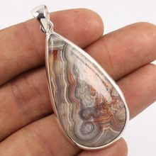 CRAZY LACE AGATE Pear Gemstone pendant