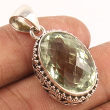 GREEN AMETHYST Faceted Gems pendant