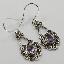 Natural Amethyst Faceted Gemstone Earrings