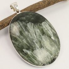 Natural SERAPHINITE Gemstone Pendant