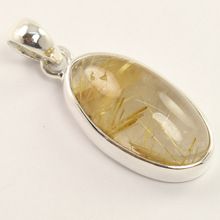 RUTILATED QUARTZ Big Oval Gemstone Pendant