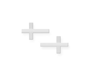 Silver Plated Cross Stud Earring