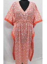 printed women wear long kaftan