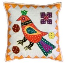 APPLIQUE WORK CUSHION COVER