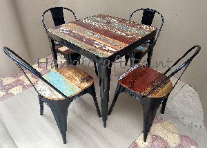 Vintage Restaurant Dining Table and Chairs