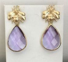 Amethyst pear earring