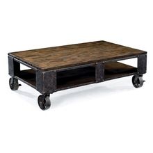 Industrial Wine Crate Coffee Table on Castor