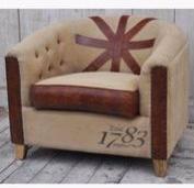 Leather Canvas Sofa