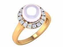 Daimond Pearl Birthstone Pave Ring