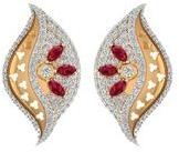 Diamond Pave Set Marquise Ruby Stone Earrings