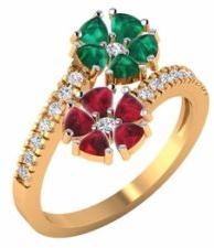 Diamond Ruby Emerald Gold Rings