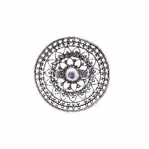 Oxidised Antique Tribal Floral Round Shape Ring