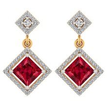 Princess Ruby Gemstone Earrings