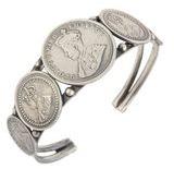 Silver Coin Bangle Openable Cuff Links