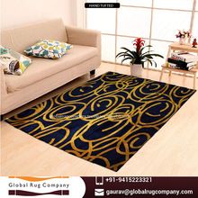 TUFTED YELLOW AND BLUE rug