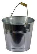 Tin bucket with wooden handle