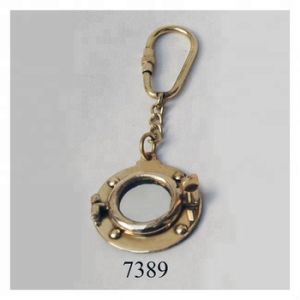 Brass Porthole Mirror Keychain