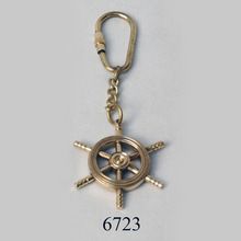 Brass Ship Wheel Keychain