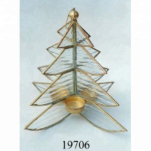 Christmas tree votive candle holder