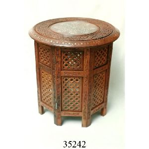 HAND CARVED WOODEN TABLE
