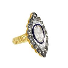 G6912 Sterling Silver Rose Cut Polki Diamond Ring