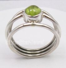 cabochon natural peridot gemstone ring