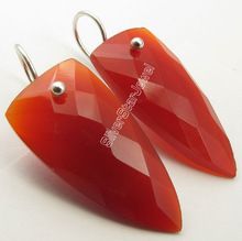 CARNELIAN Fancy Triangle Gemset Urban Style Earrings