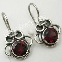 GARNET OXIDIZED HANDWORK Ear Rings